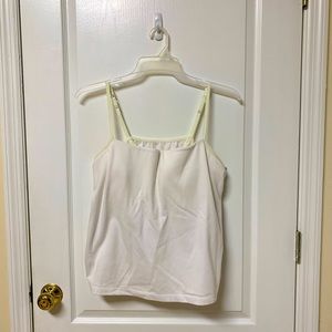 White and cream TravelSmith cami. Size 42D